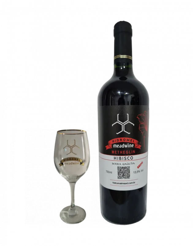 Hidromel meadwine de hibisco com taça